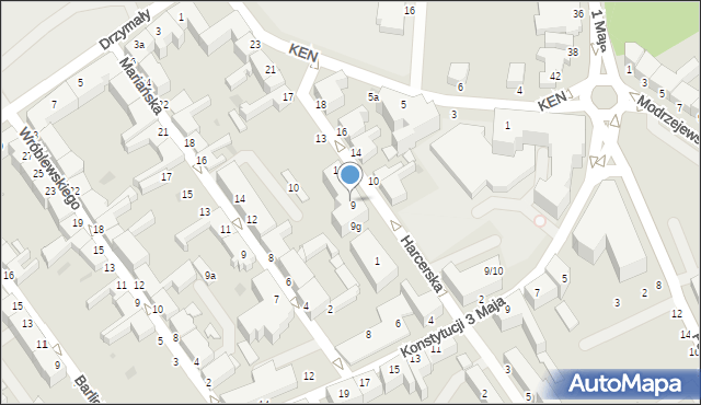 Koszalin, Harcerska, 9c, mapa Koszalina