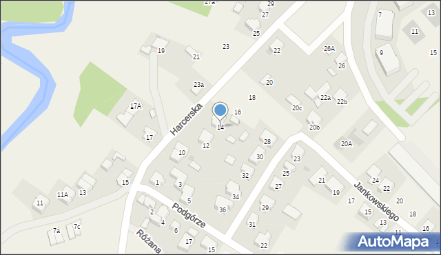 Kowanówko, Harcerska, 14, mapa Kowanówko