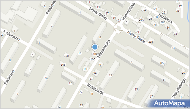 Kozienice, Hamernicka, 10A, mapa Kozienice