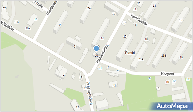 Kozienice, Hamernicka, 16, mapa Kozienice