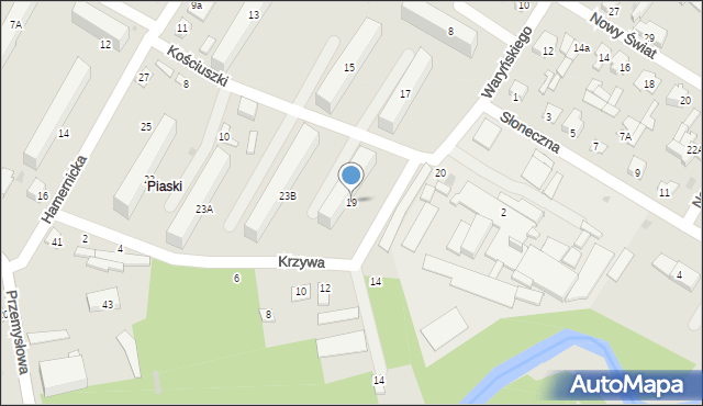 Kozienice, Hamernicka, 19, mapa Kozienice