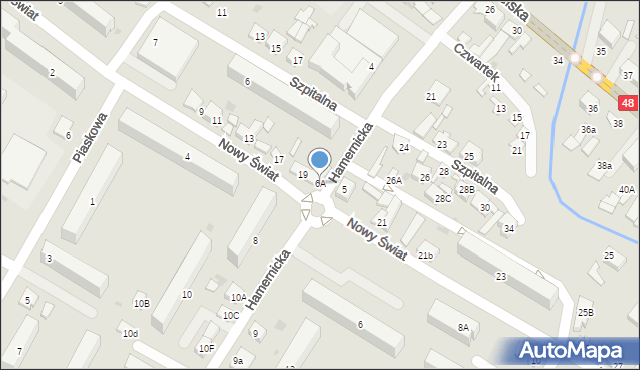 Kozienice, Hamernicka, 6A, mapa Kozienice