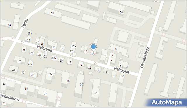 Kraków, Halczyna Wojciecha, 11, mapa Krakowa