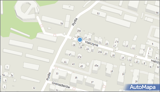 Kraków, Halczyna Wojciecha, 26a, mapa Krakowa