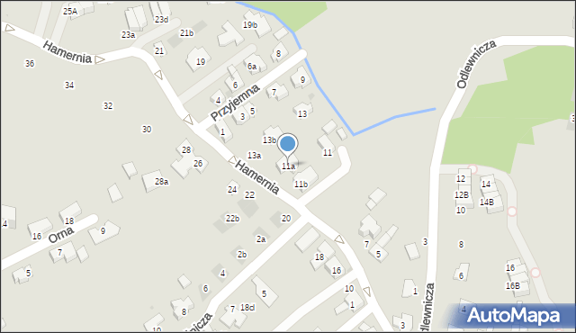 Kraków, Hamernia, 11a, mapa Krakowa