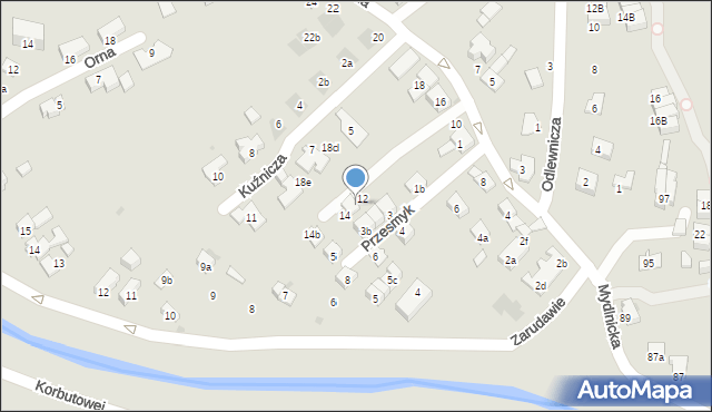 Kraków, Hamernia, 12a, mapa Krakowa