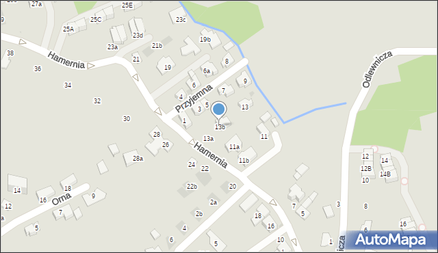 Kraków, Hamernia, 13b, mapa Krakowa