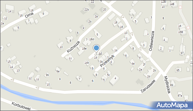 Kraków, Hamernia, 14a, mapa Krakowa