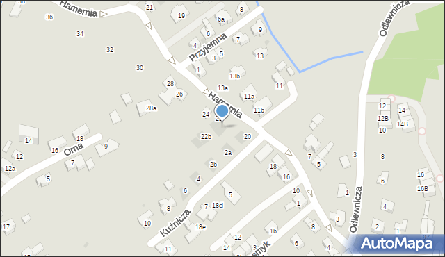 Kraków, Hamernia, 22a, mapa Krakowa