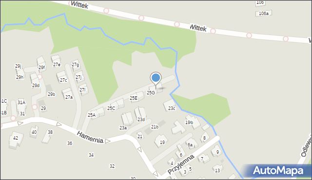 Kraków, Hamernia, 25H, mapa Krakowa