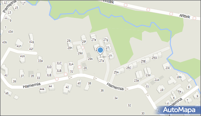 Kraków, Hamernia, 27b, mapa Krakowa