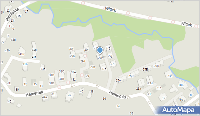 Kraków, Hamernia, 27c, mapa Krakowa