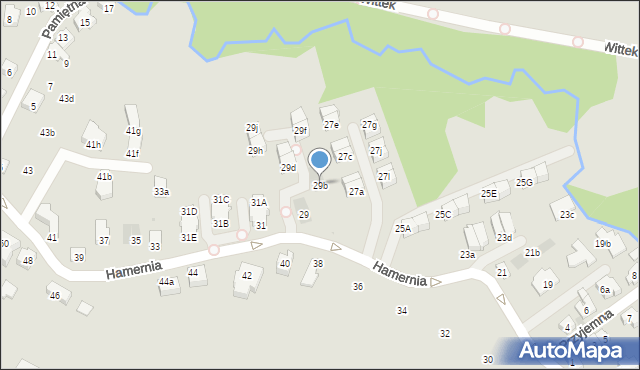 Kraków, Hamernia, 29b, mapa Krakowa