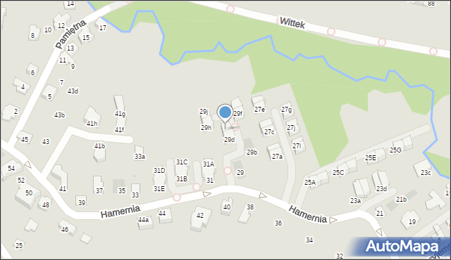 Kraków, Hamernia, 29e, mapa Krakowa