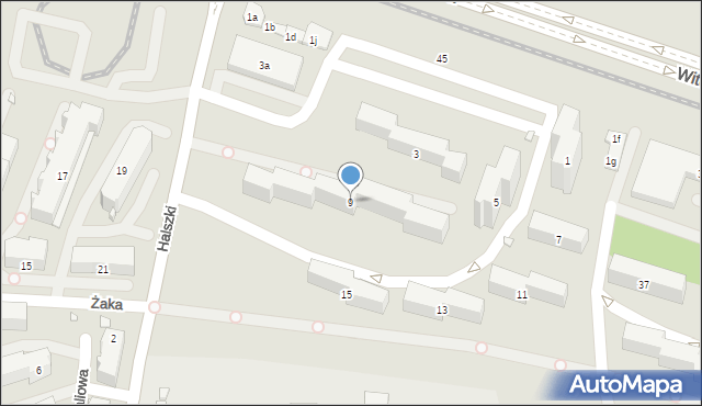 Kraków, Halszki, por., 9, mapa Krakowa