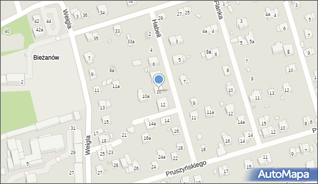 Kraków, Habeli Adama, 10, mapa Krakowa