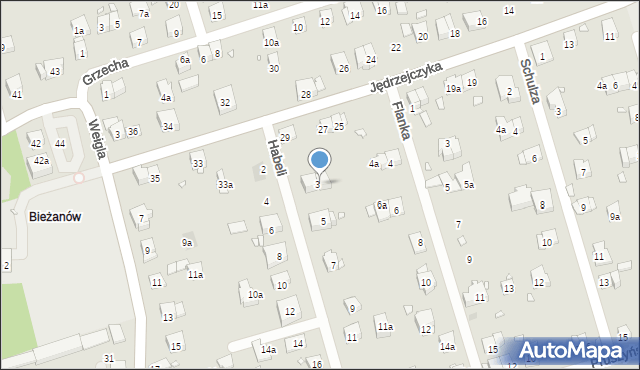 Kraków, Habeli Adama, 3a, mapa Krakowa