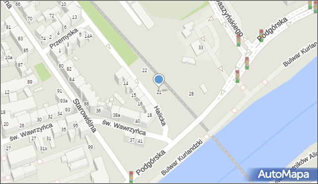 Kraków, Halicka, 21, mapa Krakowa