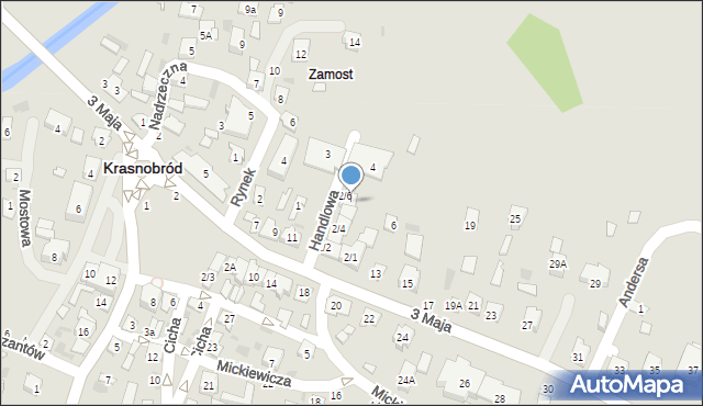 Krasnobród, Handlowa, 2/6, mapa Krasnobród