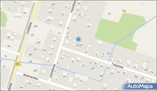 Ksawerów, Handlowa, 10-12, mapa Ksawerów
