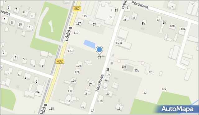 Ksawerów, Handlowa, 23, mapa Ksawerów