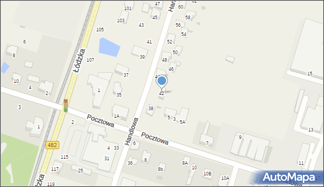 Ksawerów, Handlowa, 42, mapa Ksawerów