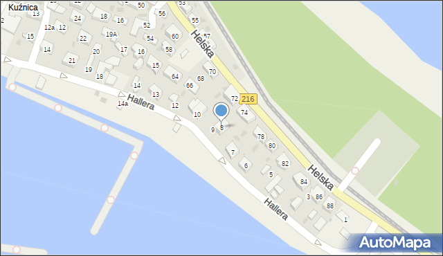 Kuźnica, Hallera Józefa, gen., 8, mapa Kuźnica