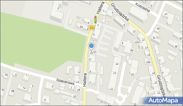 Kwidzyn, Hallera Józefa, gen., 11, mapa Kwidzyn