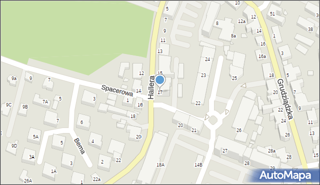 Kwidzyn, Hallera Józefa, gen., 17, mapa Kwidzyn