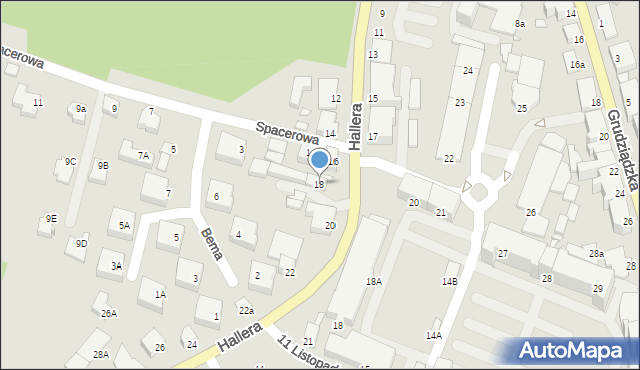 Kwidzyn, Hallera Józefa, gen., 18, mapa Kwidzyn