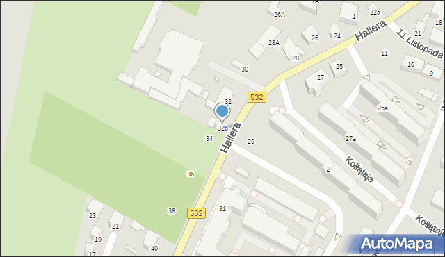 Kwidzyn, Hallera Józefa, gen., 32b, mapa Kwidzyn