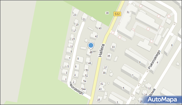 Kwidzyn, Hallera Józefa, gen., 46, mapa Kwidzyn