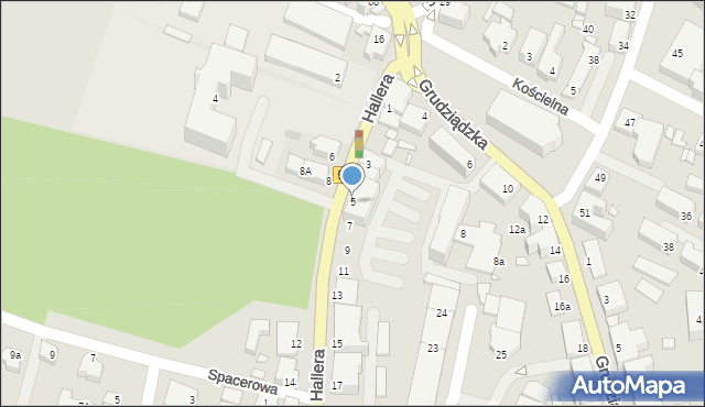 Kwidzyn, Hallera Józefa, gen., 5, mapa Kwidzyn