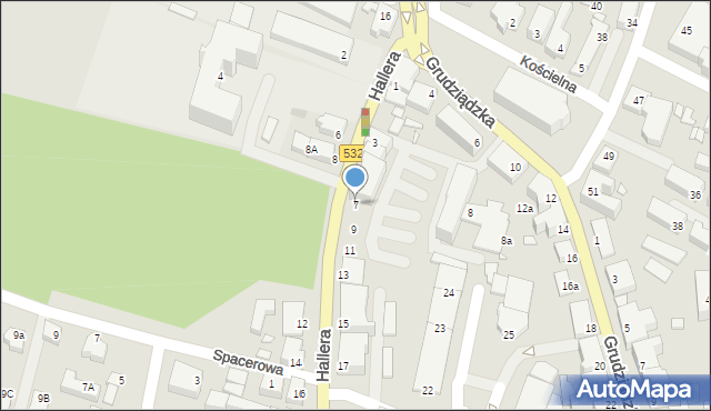 Kwidzyn, Hallera Józefa, gen., 7, mapa Kwidzyn