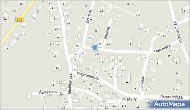 Libiąż, Harcerska, 2, mapa Libiąż