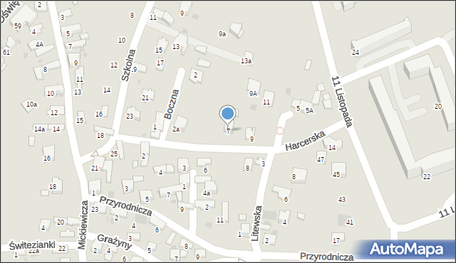 Libiąż, Harcerska, 7, mapa Libiąż