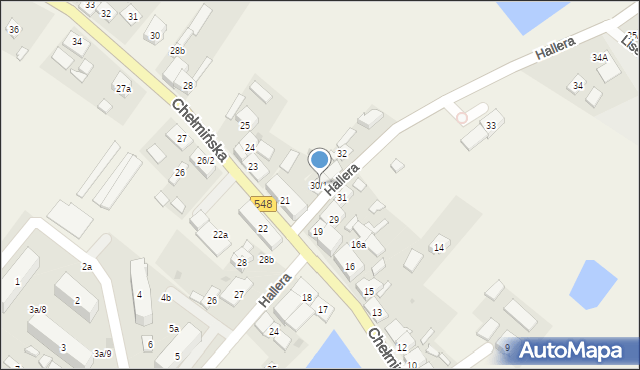 Lisewo, Hallera Józefa, gen., 30/1, mapa Lisewo