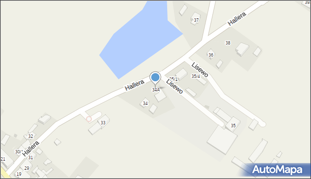 Lisewo, Hallera Józefa, gen., 34A, mapa Lisewo