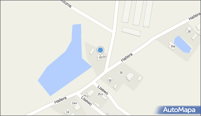 Lisewo, Hallera Józefa, gen., 37, mapa Lisewo