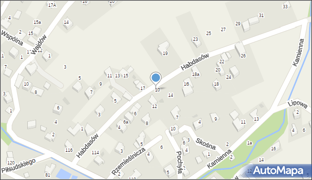 Łodygowice, Habdasów, 10, mapa Łodygowice