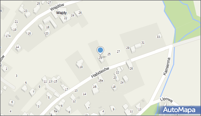 Łodygowice, Habdasów, 23, mapa Łodygowice