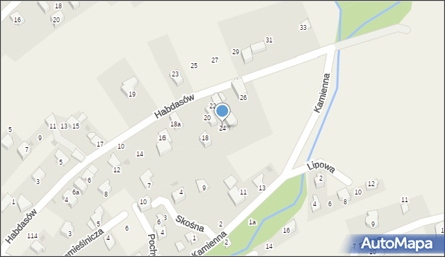 Łodygowice, Habdasów, 24, mapa Łodygowice