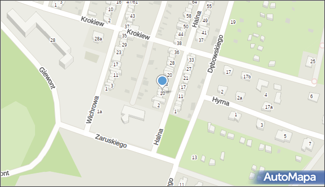 Łódź, Halna, 10, mapa Łodzi