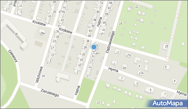 Łódź, Halna, 23, mapa Łodzi