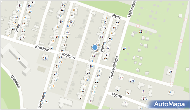 Łódź, Halna, 46, mapa Łodzi