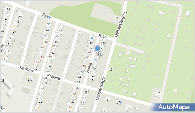 Łódź, Halna, 59, mapa Łodzi