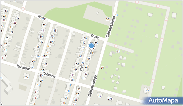 Łódź, Halna, 63, mapa Łodzi