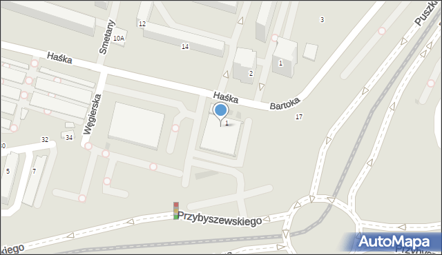 Łódź, Haśka Jarosława, 11, mapa Łodzi