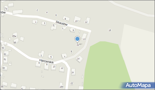 Lubań, Harcerska, 11, mapa Lubań