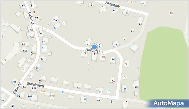 Lubań, Harcerska, 8, mapa Lubań